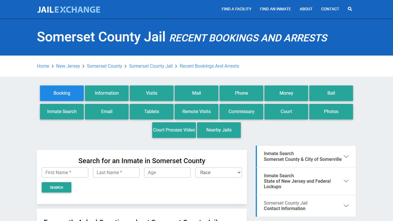 Somerset County Jail Recent Bookings And Arrests - Jail Exchange