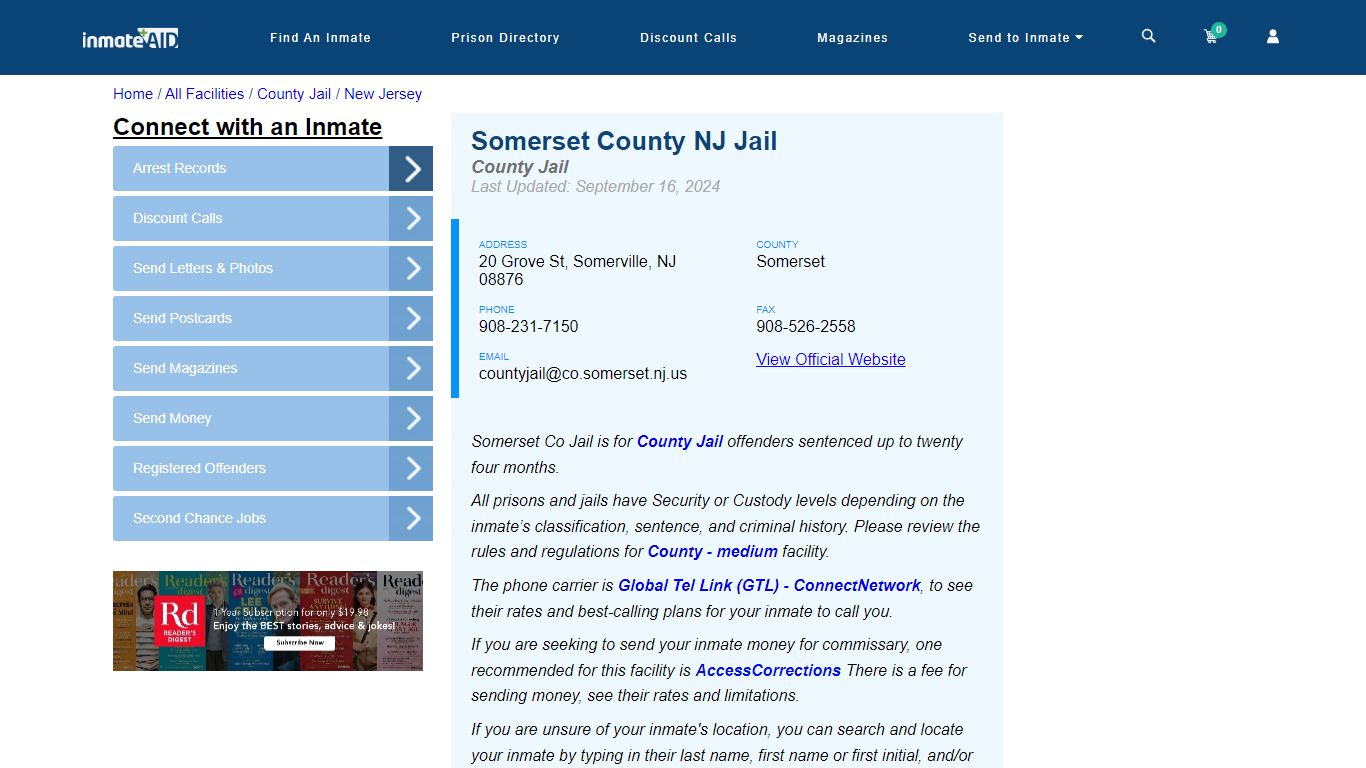 Somerset County NJ Jail - Inmate Locator