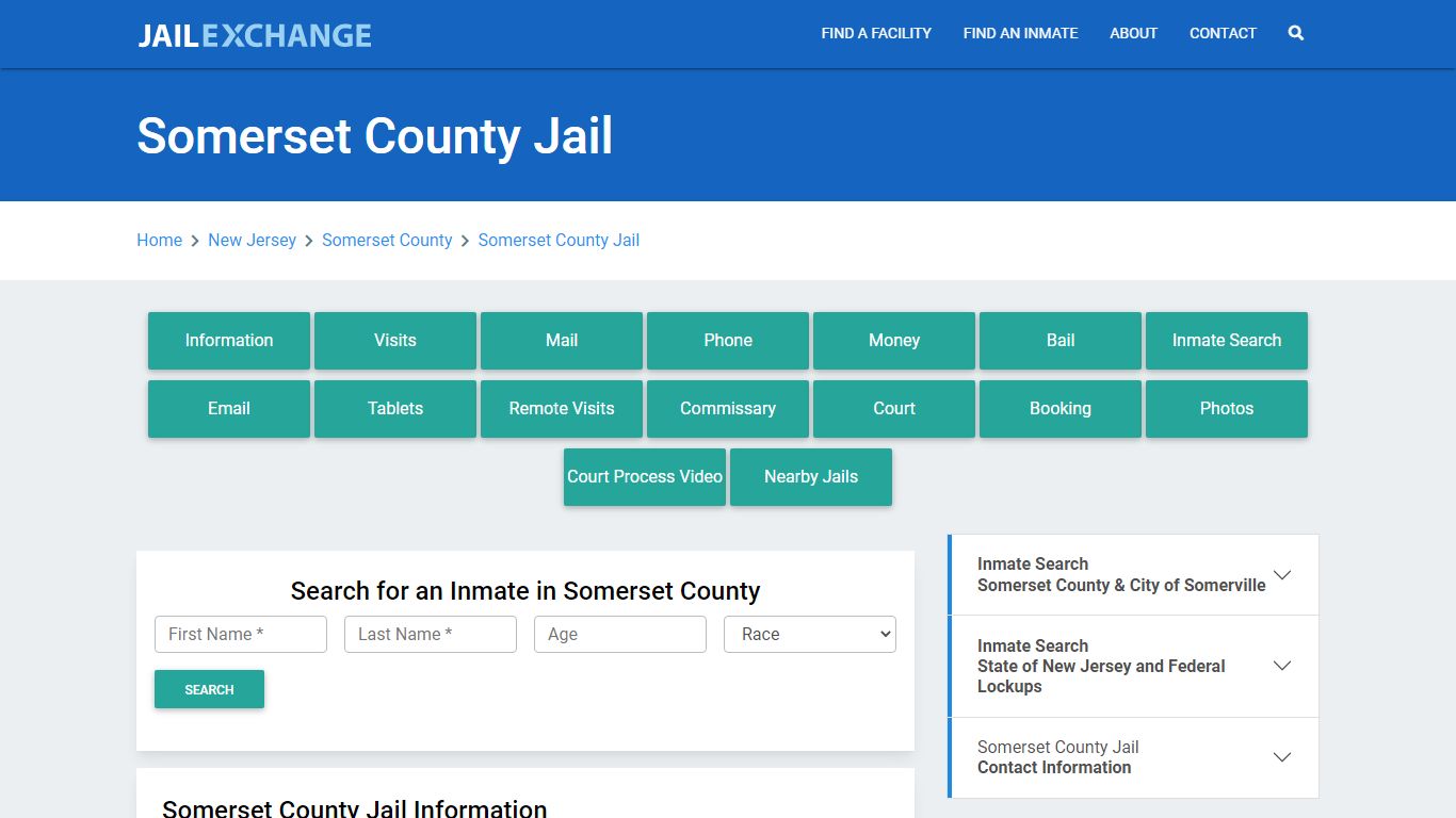 Somerset County Jail Roster Lookup, NJ, Inmate Search